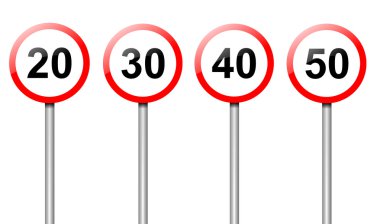 Speed limit signs. clipart