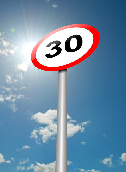 Speed limit sign.