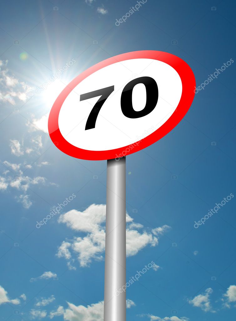 Speed limit sign.