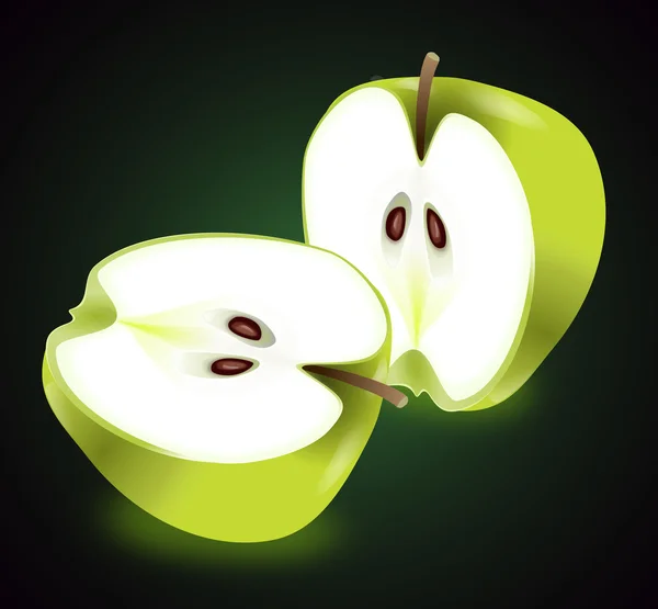 Metades de maçã . — Fotografia de Stock