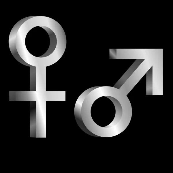 Símbolos masculinos e femininos. — Fotografia de Stock