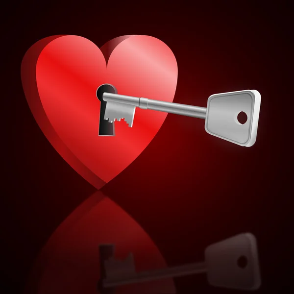 Κλειδί για να ξεκλειδώσετε την καρδιά. — Φωτογραφία Αρχείου