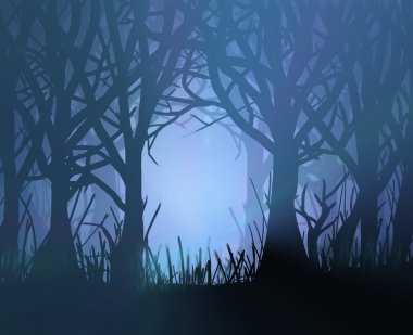 Spooky dark forest. clipart