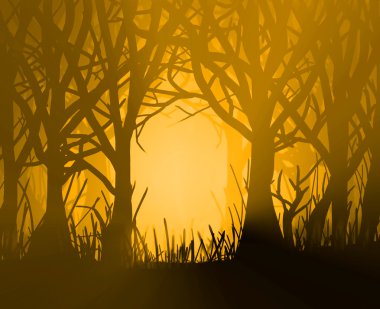 Golden forest. clipart