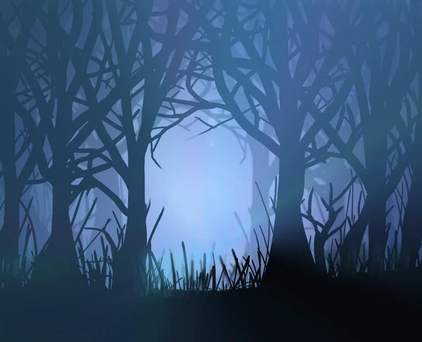 Gruseliger dunkler Wald. — Stockfoto