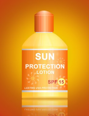 SPF 15 Güneş koruma losyonu.