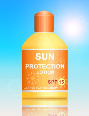 SPF 15 Güneş koruma losyonu.