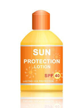 SPF 40 güneş koruma losyonu.