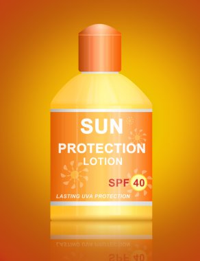 SPF 40 güneş koruma losyonu.