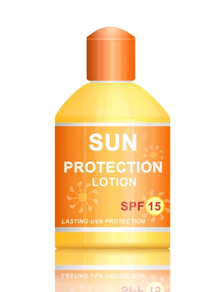 SPF 15 sun protection lotion. — Stock Photo, Image