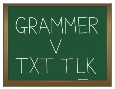 Grammar versus texting. clipart