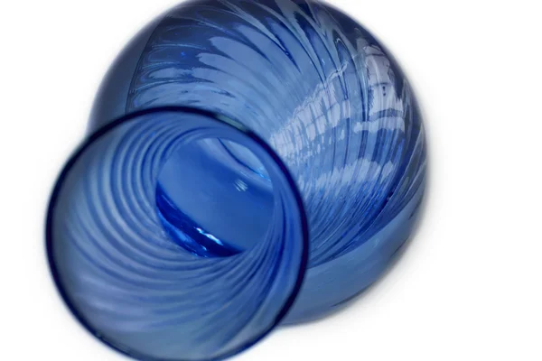 stock image Top view of blue vase with water