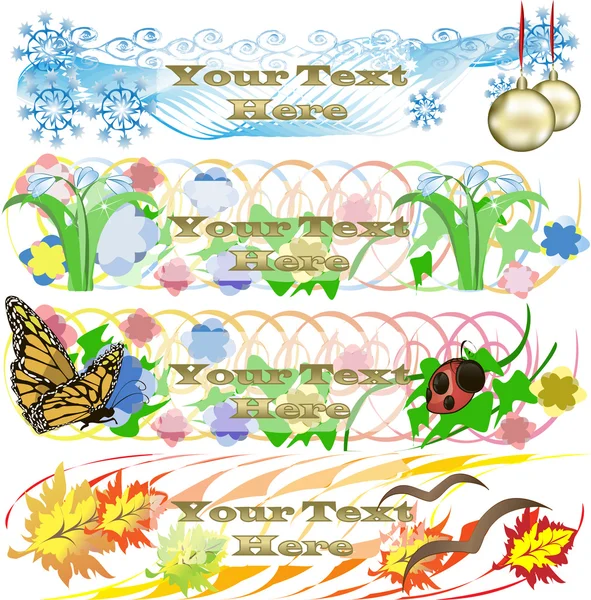 Seasons banners — Stock Vector
