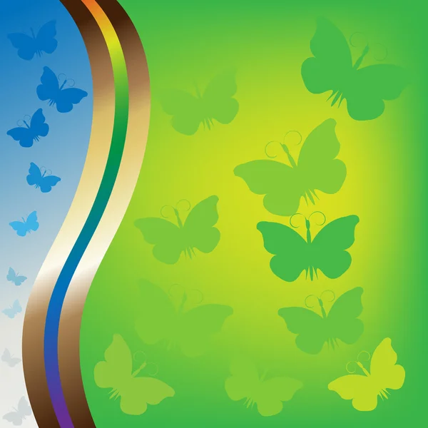 Raster version of summer background with butterflies — Stock Photo, Image