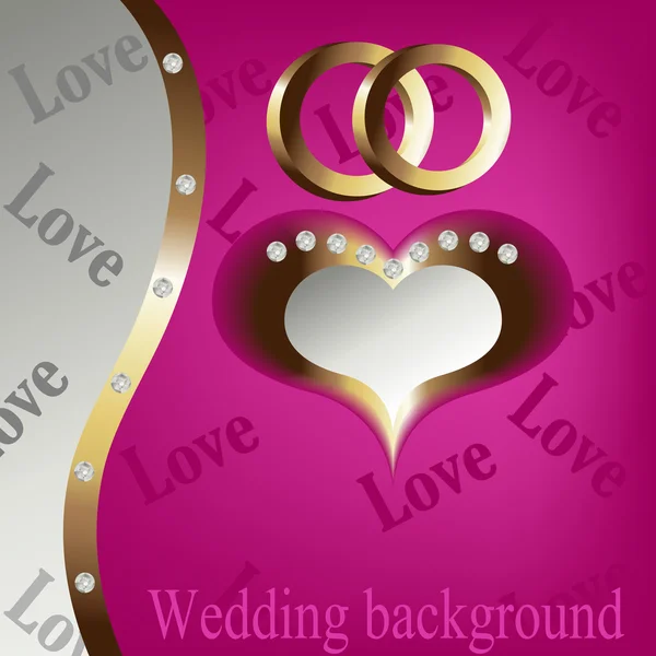 Bruiloft hart achtergrond — Stockvector
