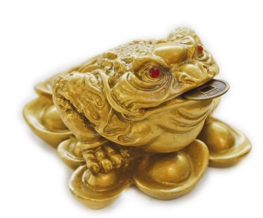 Chinese Feng Shui lucky money toad clipart