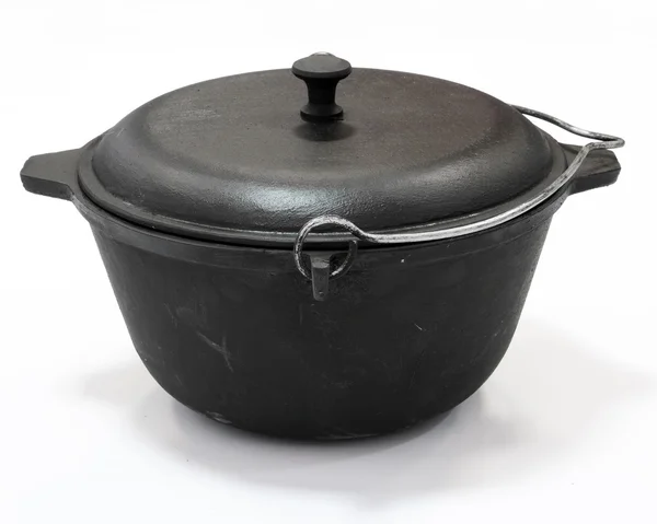 黒い鋳鉄の鍋. ストックフォト