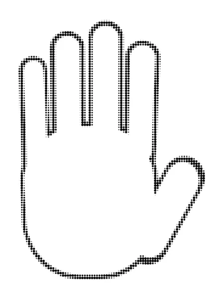 Silhouette d'une main sur fond blanc — Image vectorielle
