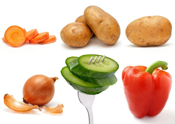 Set of vegetables on a white background — Stock Photo, Image