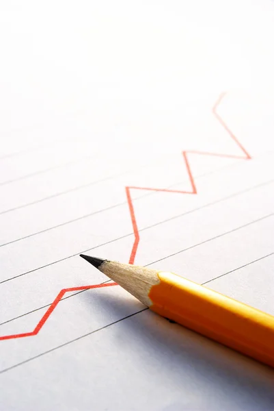Ceruza és a grafikon — Stock Fotó