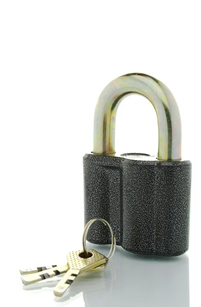 Cadeado e três chaves — Fotografia de Stock