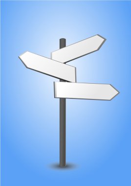 Signpost, in three parts, indicates the direction clipart