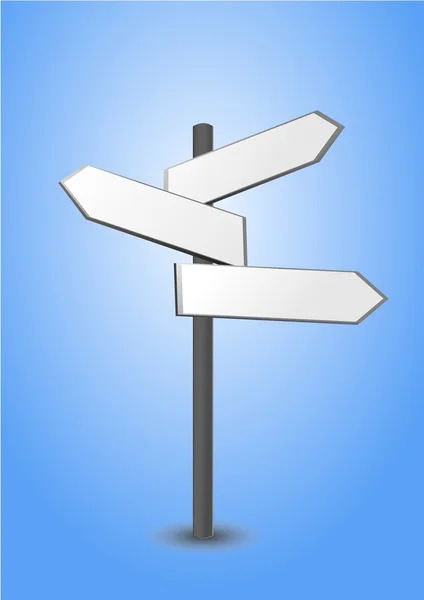 Signpost, em três partes, indica a direção — Vetor de Stock