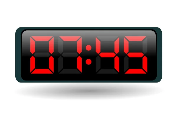 Relógio eletrônico com números vermelhos sobre fundo branco — Fotografia de Stock