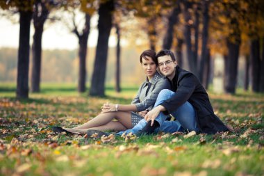 Couple in the park clipart