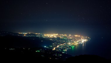 Night view of Sochi clipart