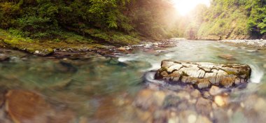 Panoramic view of Sochi river clipart