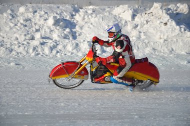 Samara, an ice speedway exit from the rotation clipart