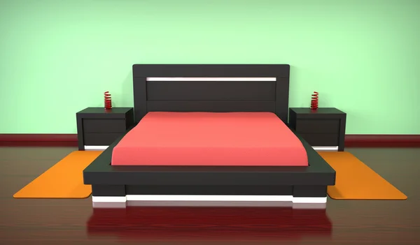 Modernes Bett Stockfoto