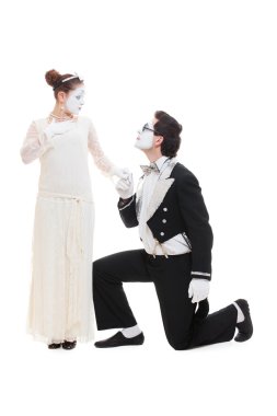 Studio shot of mimes lovers clipart