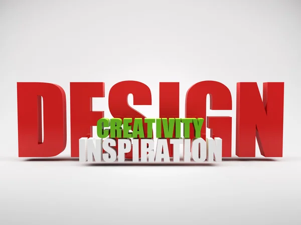 Render van woorden design creativiteit inspiratie — Stockfoto