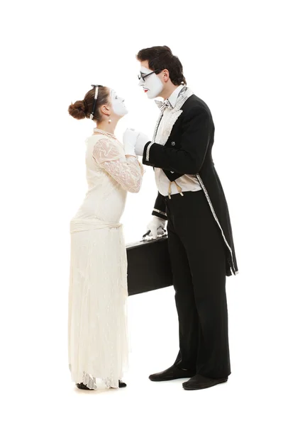 Full length portrait of mimes — Stock Photo, Image