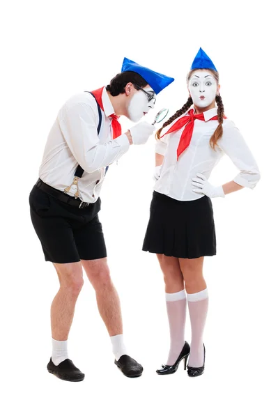 Two funny mimes — Stock Photo, Image