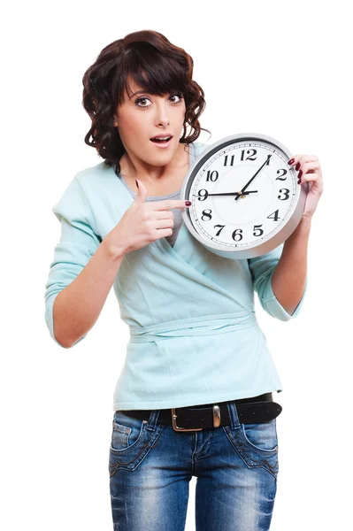 Ohromen žena s hodinami — Stock fotografie