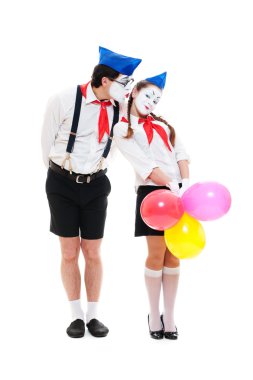 Portrait of couple mimes clipart