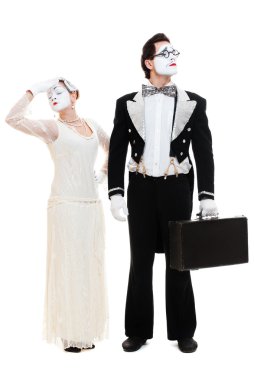 Portrait of two artistic mimes