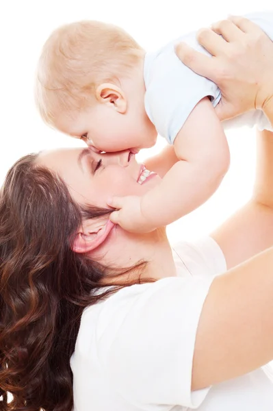 Retrato de madre feliz con hijo —  Fotos de Stock