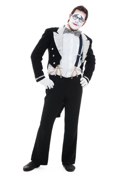 Portrait of mime in tailcoat — Stock Photo, Image