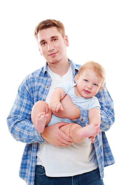 Smiley father and playful son — Stock Photo, Image