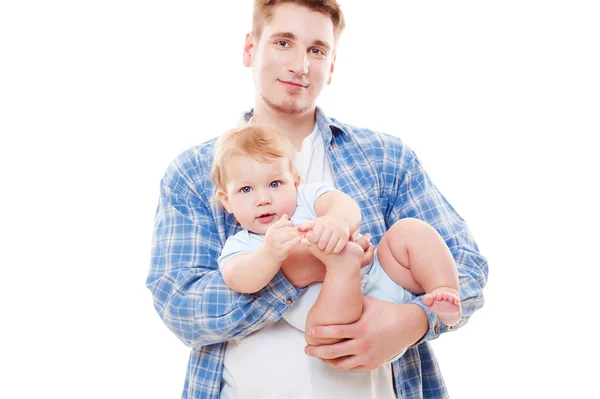 Smiley man and pretty baby — Stock Photo, Image