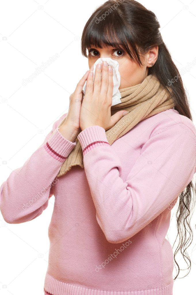Adult woman with cold