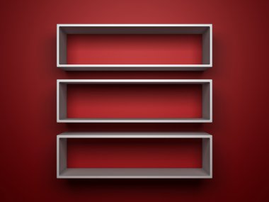 White shelfs on red background clipart