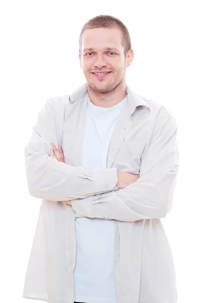 Man standing with folded hands — Stock Photo, Image