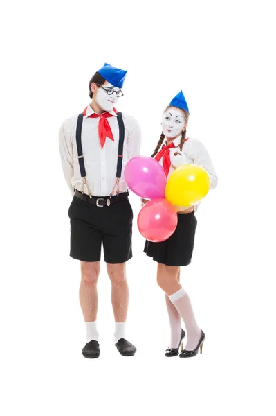 Retrato de mimes casal — Fotografia de Stock