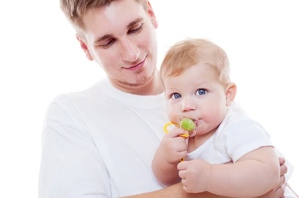 Portrait of smiley father and son — Stock Photo, Image
