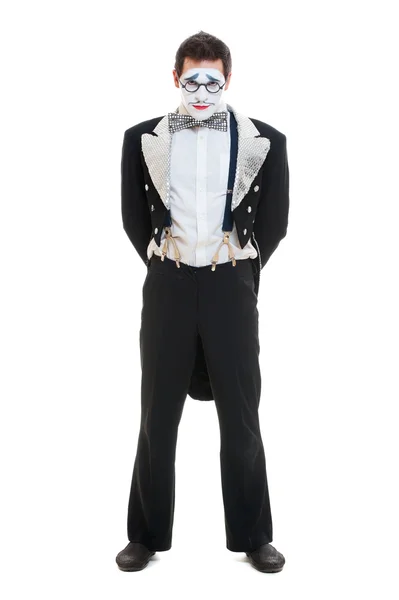 Portrait of mime in tailcoat — Stock Photo, Image